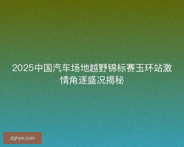 2025中国汽车场地越野锦标赛玉环站激情角逐盛况揭秘